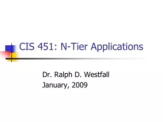 CIS 451: N-Tier Applications