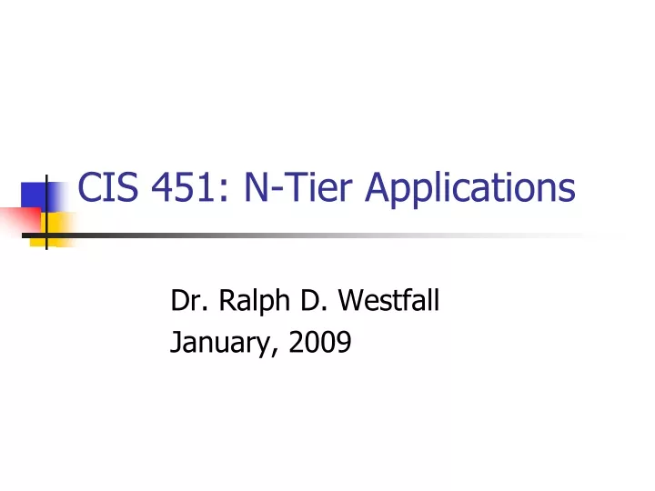 cis 451 n tier applications