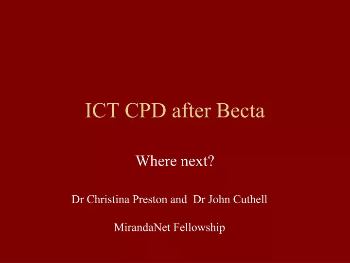 ict cpd after becta