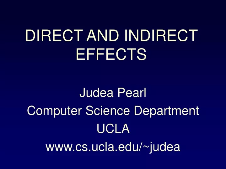 judea pearl computer science department ucla www cs ucla edu judea