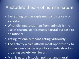 Aristotle’s theory of human nature