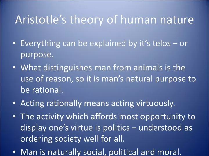 aristotle s theory of human nature