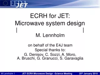 ECRH for JET: Microwave system design