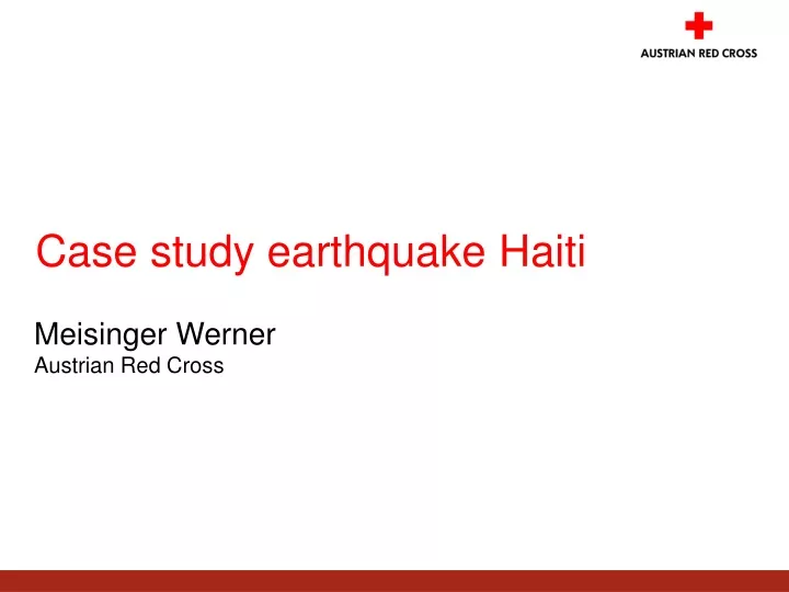 case study earthquake haiti