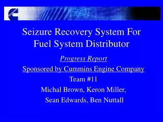 Seizure Recovery System For Fuel System Distributor