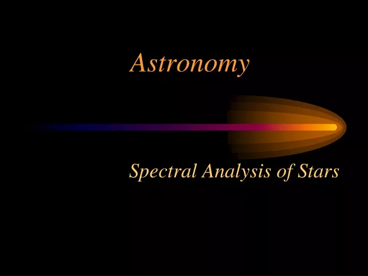spectral analysis of stars