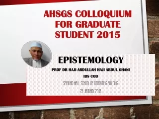 AHSGS Colloquium for Graduate Student 2015