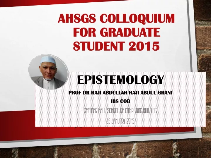 ahsgs colloquium for graduate student 2015