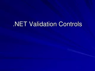 .NET Validation Controls