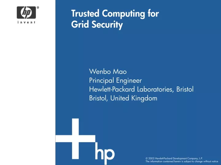 trusted computing for grid security