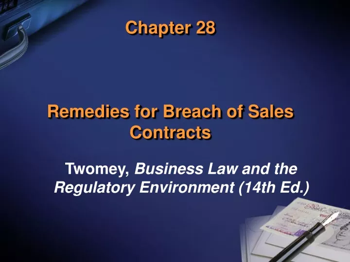 chapter 28 remedies for breach of sales contracts