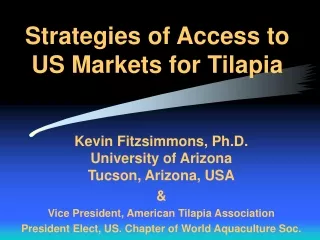 Strategies of Access to US Markets for Tilapia