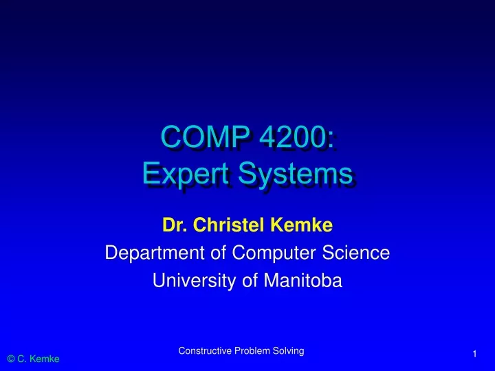comp 4200 expert systems