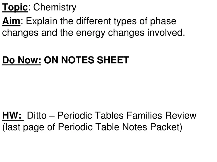 topic chemistry aim explain the different types