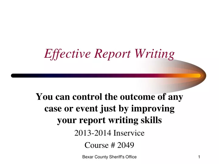 effective report writing