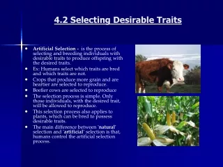 4.2 Selecting Desirable Traits