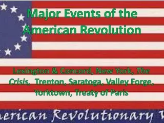 Major Events of the  American Revolution