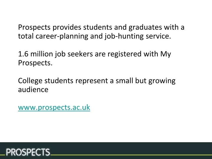 prospects provides students and graduates with