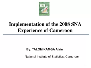 Implementation  of the 2008 SNA  Experience  of  Cameroon