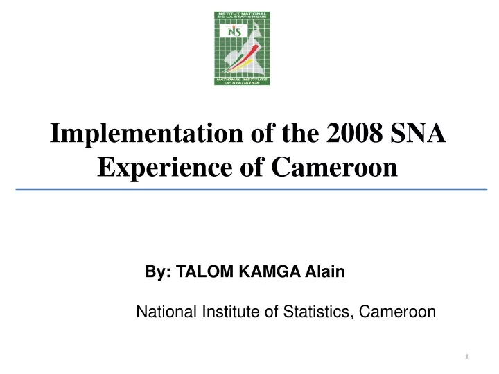 implementation of the 2008 sna experience of cameroon