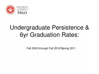 Undergraduate Persistence &amp;  6yr Graduation Rates: