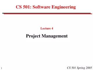 CS 501: Software Engineering