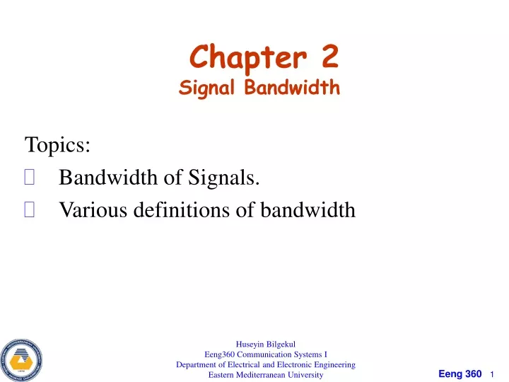 chapter 2 signal bandwidth