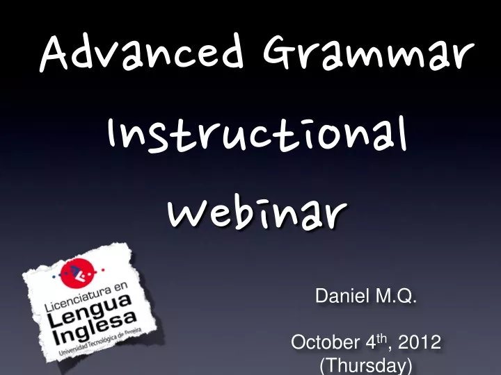 advanced grammar instructional webinar