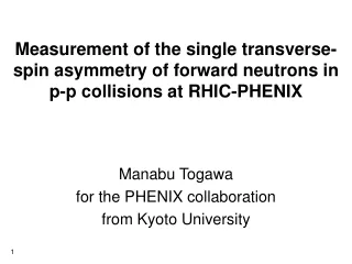 Manabu Togawa  for the PHENIX collaboration from Kyoto University