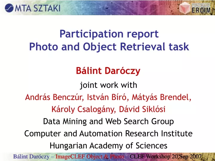 participation report photo and object retrieval task