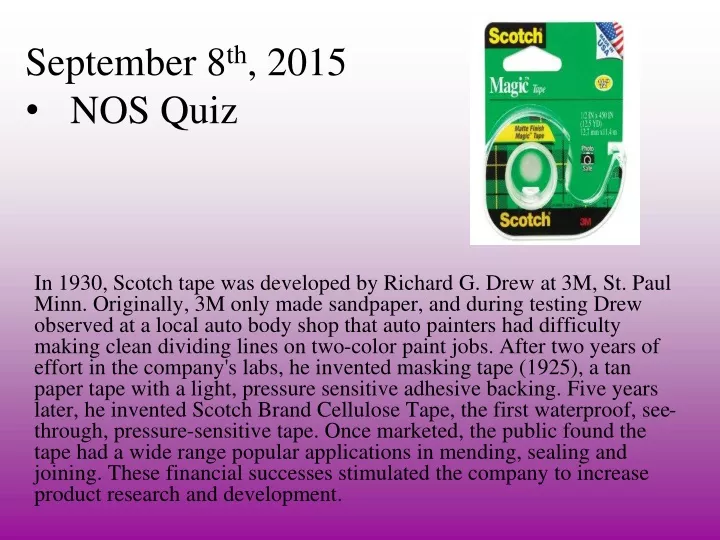 september 8 th 2015 nos quiz