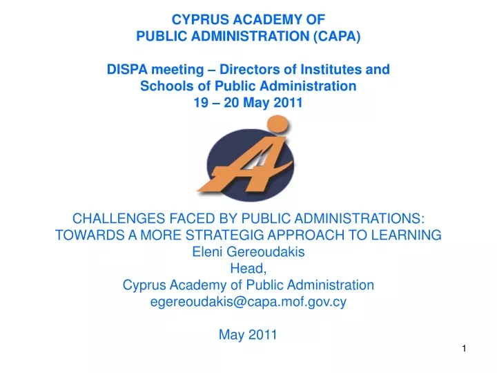 cyprus academy of public administration capa