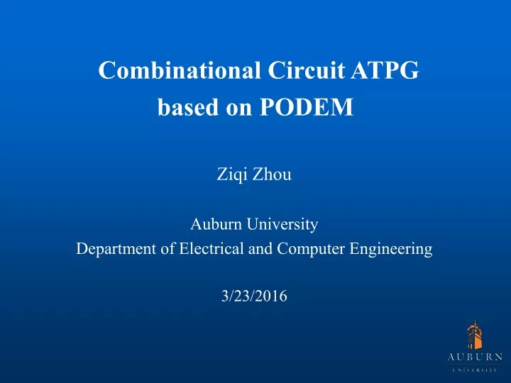 combinational circuit atpg based on podem