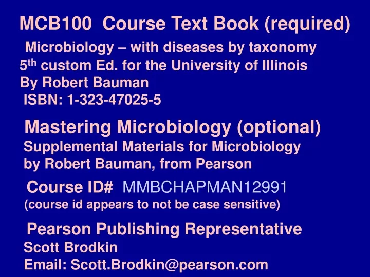 mcb100 course text book required microbiology