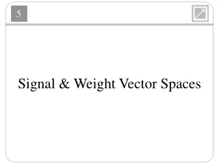 Signal &amp; Weight Vector Spaces