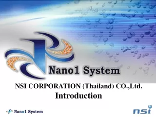 NSI CORPORATION (Thailand) CO.,Ltd. Introduction