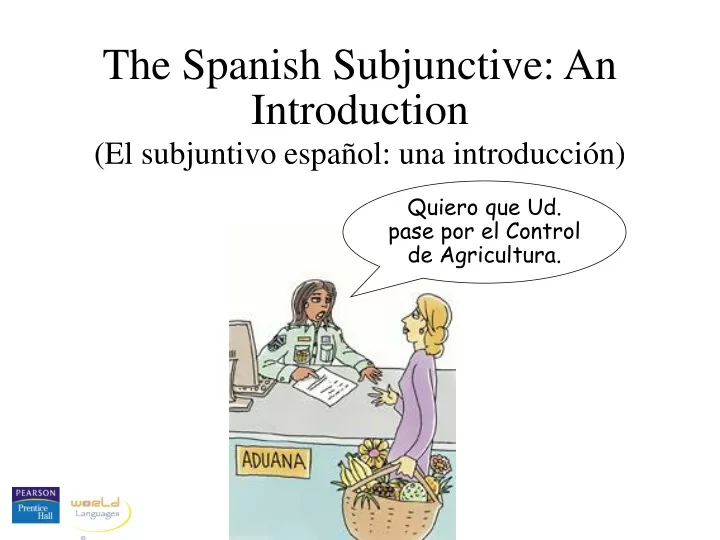 the spanish subjunctive an introduction