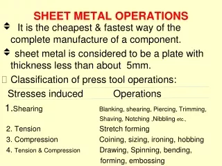 SHEET METAL OPERATIONS