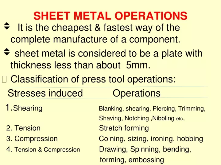 sheet metal operations