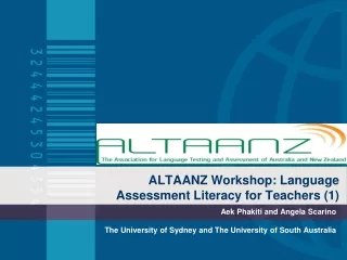 ALTAANZ Workshop: Language Assessment Literacy for Teachers (1)