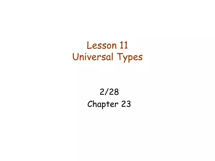 lesson 11 universal types