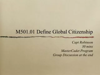 M501.01 Define Global Citizenship