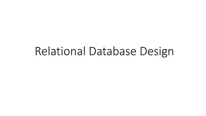 relational database design