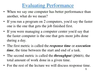Evaluating Performance