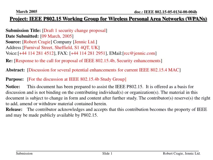 project ieee p802 15 working group for wireless