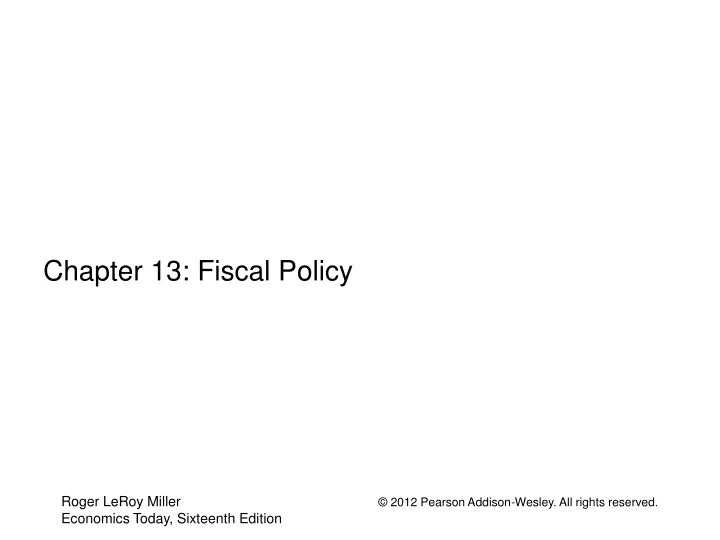 chapter 13 fiscal policy