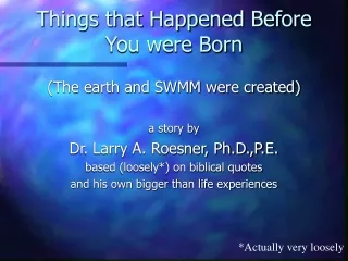 Things that Happened Before You were Born