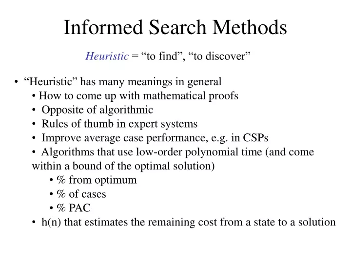 informed search methods