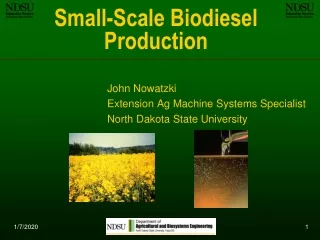 Small-Scale Biodiesel Production