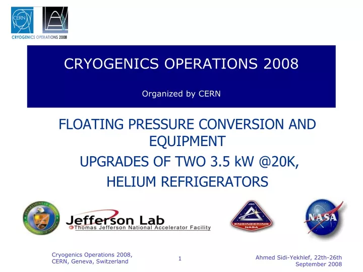 cryogenics operations 2008 organized by cern